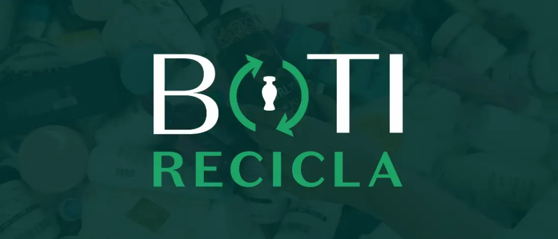 Logotipo Boti Recicla com fundo verde