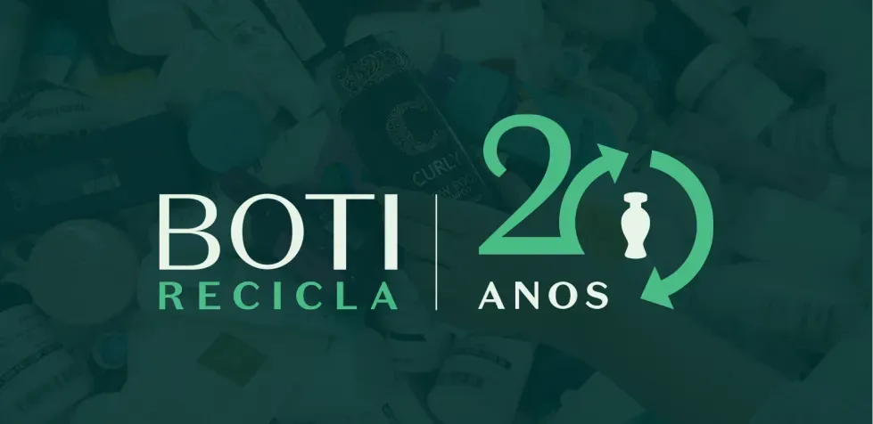 imagem contendo o texto boti recicla 20 anos