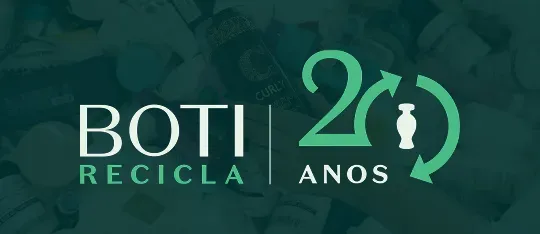 imagem contendo o texto boti recicla 20 anos 