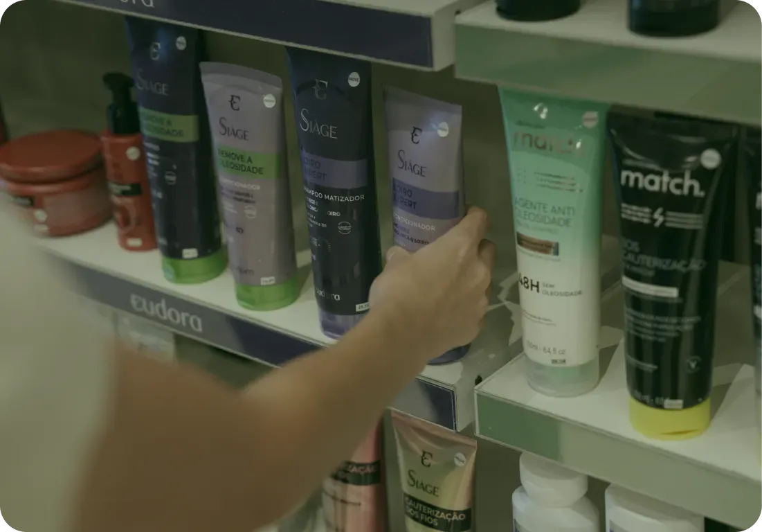 Frascos de produtos de beleza